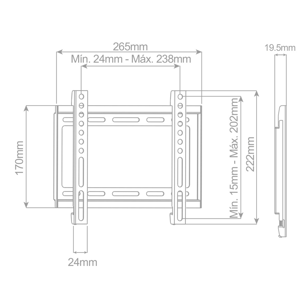 Soporte de TV fijo 23" - 42"