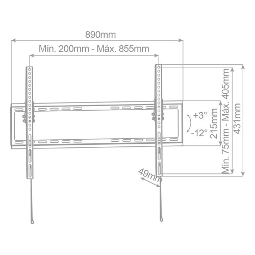 Soporte de TV con sistema antirobo 43" - 90"