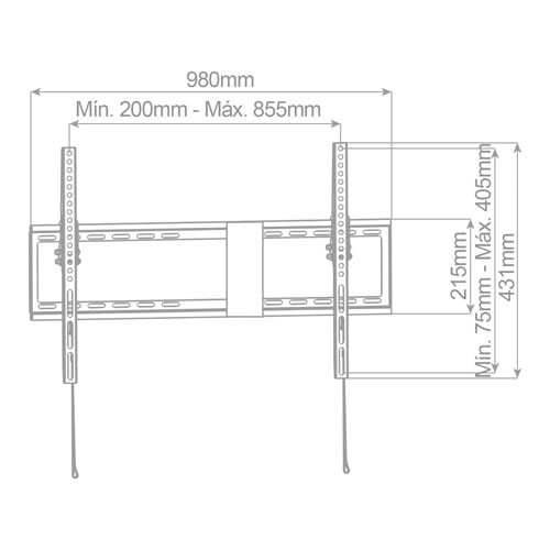 Soporte de TV fijo con sistema antirobo 43" - 90"